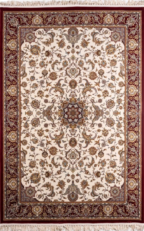 ΧΑΛΙ ROYAL SILK 003/C CREAM-RED - 160cm x 235cm