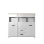 VERNE BAR 147.9x37.2x132.7cm Λευκό-Φυσικός Δρυς