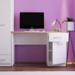 Γραφείο Top Mix WH Λευκό-Σονόμα ένα ντουλάπι και ένα συρτάρι 120x55x77εκ