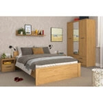 Κρεβάτι Pavi Διπλό Βελανιδιά χωρίς πάτωμα 160x200cm