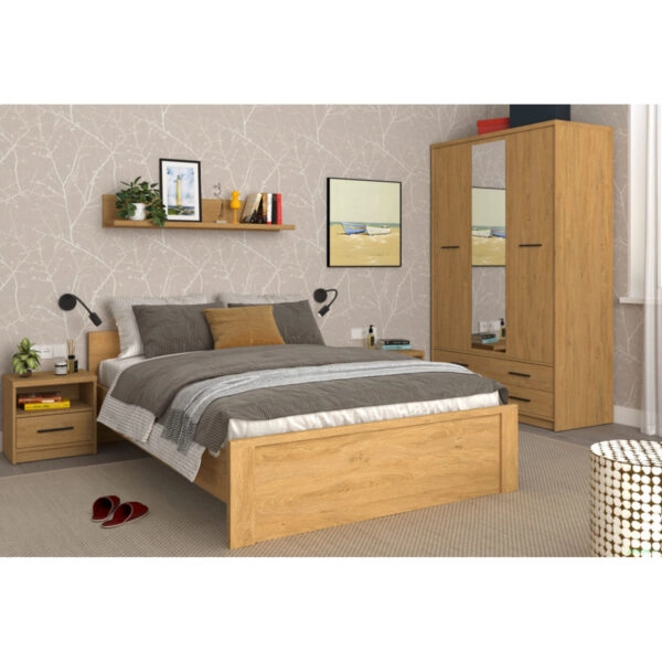 Κρεβάτι Pavi Διπλό Βελανιδιά χωρίς πάτωμα 160x200cm