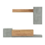 Σύνθεση Τηλεόρασης Lucky 246.3x37x193cm Γκρι-Χρυσό Δρυς