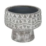 Artekko Pot Κασπώ από Τερακότα σε Γκρι Πατίνα (25x25x20.5)cm