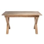 Artekko Akaccift Τραπέζι Τραπεζαρίας σε Λευκή Πατίνα με Χιαστί Πόδι (140x70x76)cm