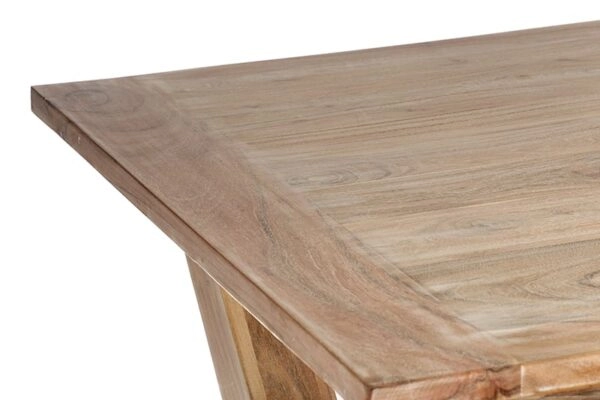 Artekko Akaccift Τραπέζι Τραπεζαρίας σε Λευκή Πατίνα με Χιαστί Πόδι (140x70x76)cm