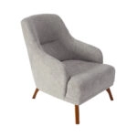 Artekko Pamukkale Γκρι Μπουκλέ Πολυθρόνα Μπερζέρα (66x85x85)cm