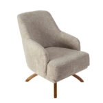 Artekko Oslo Μπεζ Μπουκλέ Περιστρεφόμενη Πολυθρόνα Μπερζέρα (65x85x88)cm