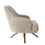 Artekko Oslo Μπεζ Μπουκλέ Περιστρεφόμενη Πολυθρόνα Μπερζέρα (65x85x88)cm