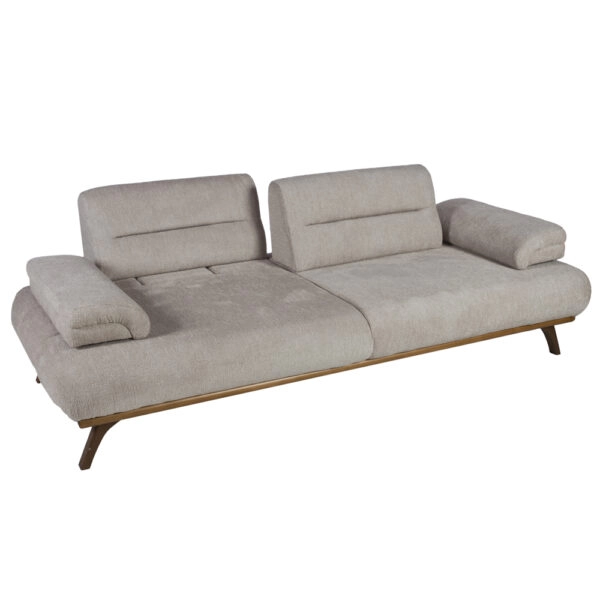 Artekko Pamukkale Τριθέσιος Μπεζ Καναπές με Μπουκλέ Ύφασμα (240x100x80)cm