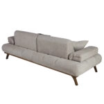 Artekko Pamukkale Τριθέσιος Μπεζ Καναπές με Μπουκλέ Ύφασμα (240x100x80)cm