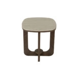 Artekko Stone Καφέ Τραπέζι Σαλονιού MDF με Όψη Πέτρας στην Επιφάνεια (45x45x50)cm