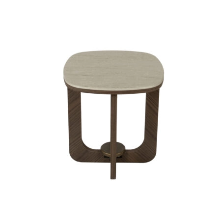 Artekko Stone Καφέ Τραπέζι Σαλονιού MDF με Όψη Πέτρας στην Επιφάνεια (45x45x50)cm