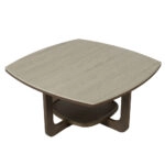 Artekko Stone Καφέ Τραπέζι Σαλονιού MDF με Όψη Πέτρας στην Επιφάνεια (90x90x42)cm