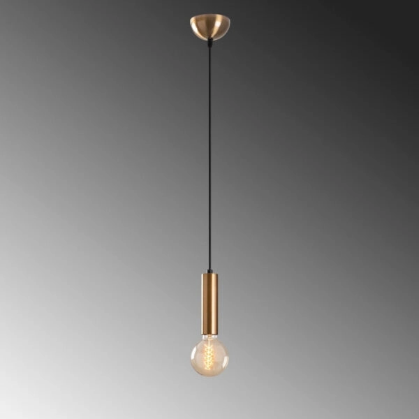 Φωτιστικό οροφής Lizy Megapap E27 μεταλλικό μονόφωτο χρώμα χρυσό vintage Ø4x111εκ.