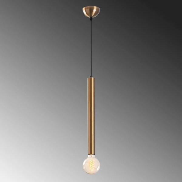 Φωτιστικό οροφής Lizy I Megapap E27 μεταλλικό μονόφωτο χρώμα χρυσό vintage Ø4x139εκ.