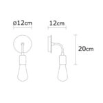 Απλίκα τοίχου Arken Megapap E27 μεταλλική χρώμα χρυσό vintage 12x12x20εκ.