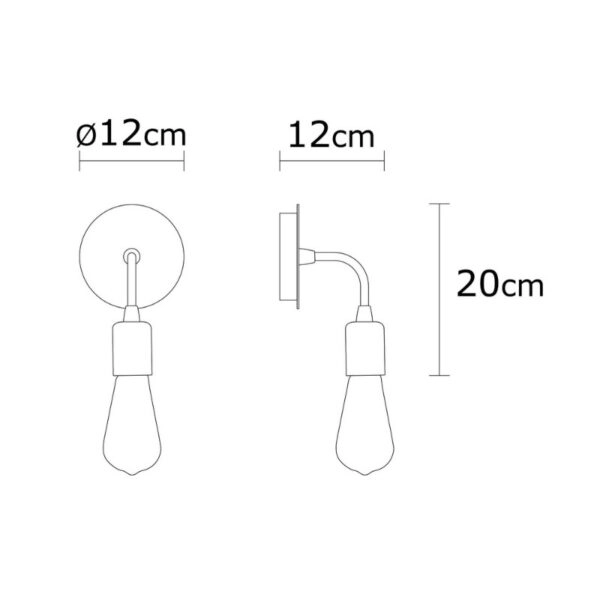 Απλίκα τοίχου Arken Megapap E27 μεταλλική χρώμα χρυσό vintage 12x12x20εκ.