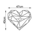 Απλίκα τοίχου Heart Megapap E27 μεταλλική χρώμα μαύρο 47x12x40εκ.