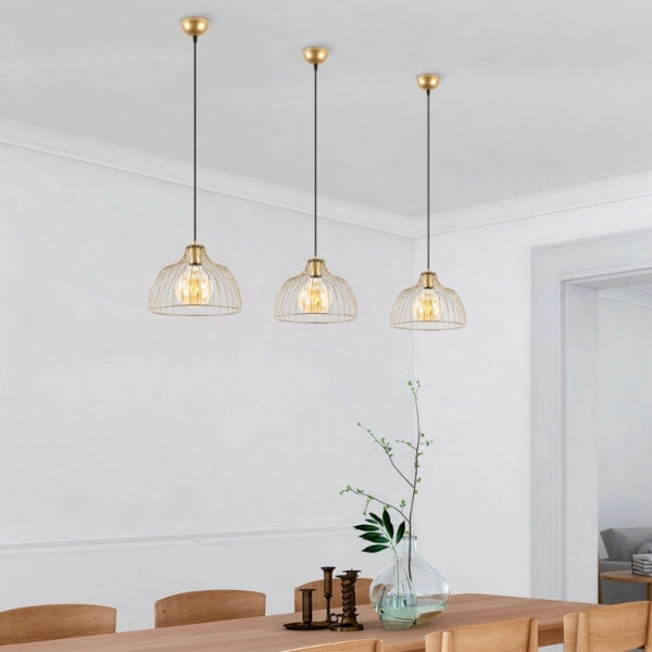 Φωτιστικό οροφής Treiso Megapap E27 μεταλλικό μονόφωτο χρώμα χρυσό Ø28x126εκ.