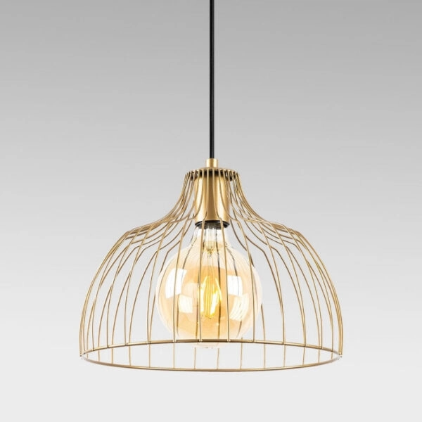 Φωτιστικό οροφής Treiso Megapap E27 μεταλλικό μονόφωτο χρώμα χρυσό Ø28x126εκ.