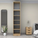 Ντουλάπα ρούχων Victoria Megapap μονόφυλλη με πατάρι χρώμα φυσικό οξιάς 50x60x240εκ.