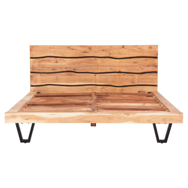 ΚΡΕΒΑΤΙ ALICIA ΑΠΟ ΜΕΤΑΛΛΟ ΚΑΙ ΜΑΣΙΦ ΞΥΛΟ ΑΚΑΚΙΑΣ 212x180x94Yεκ.(ΣΤΡΩΜΑ 160Χ200)HM8359.11