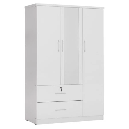 ΝΤΟΥΛΑΠΑ ΜΕ ΚΑΘΡΕΦΤΗ & ΣΥΡΤΑΡΙΑ JARRY HM2485.01 ΛΕΥΚΗ ΜΕΛΑΜΙΝΗ 119x48x183Υεκ