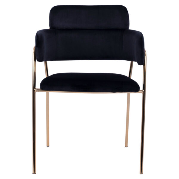 ΠΟΛΥΘΡΟΝΑΚΙ KELSO HM8521.04 ΒΕΛΟΥΔΟ ΜΑΥΡΟ & ΕΠΙΧΡΥΣΟ ΠΟΔΙ 52,5x52x80Υ εκ.