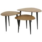 Τραπεζάκι  Καφέ Ξύλο 65x65x45cm Σετ 3Τμχ