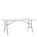 Τραπέζι Catering ArteLibre POPLAR Πτυσσόμενο Λευκό/Γκρι HDPE/Μέταλλο 180x75x74cm