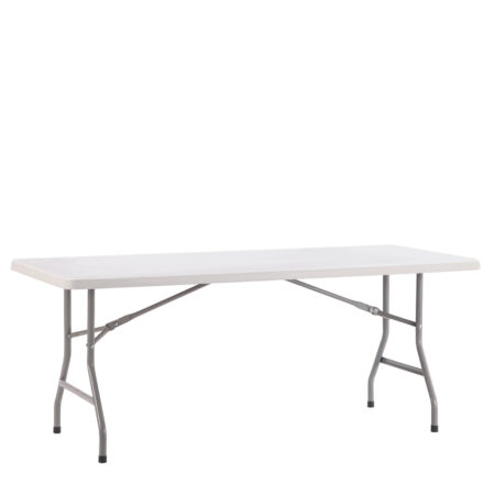 Τραπέζι Catering ArteLibre POPLAR Πτυσσόμενο Λευκό/Γκρι HDPE/Μέταλλο 180x75x74cm