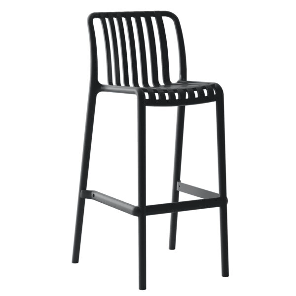 Σκαμπό Bar  TAHITI Μαύρο PP 47x38x102cm