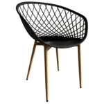 Καρέκλα Κήπου BALI Μαύρο/Φυσικό PP/Μέταλλο 62x42x82cm
