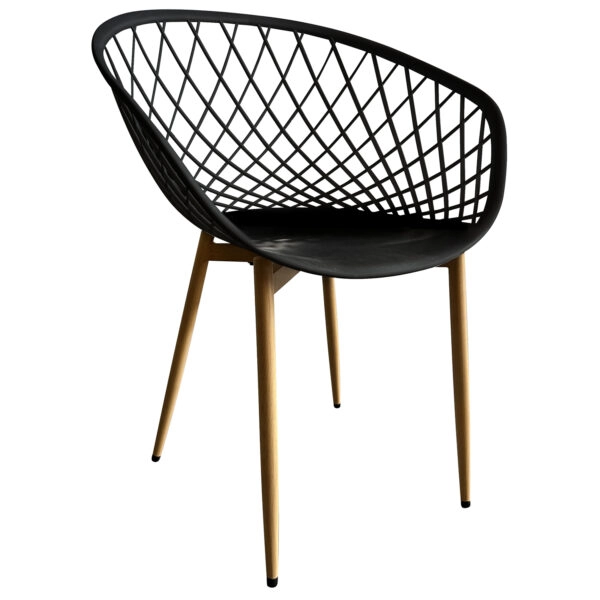 Καρέκλα Κήπου BALI Μαύρο/Φυσικό PP/Μέταλλο 62x42x82cm