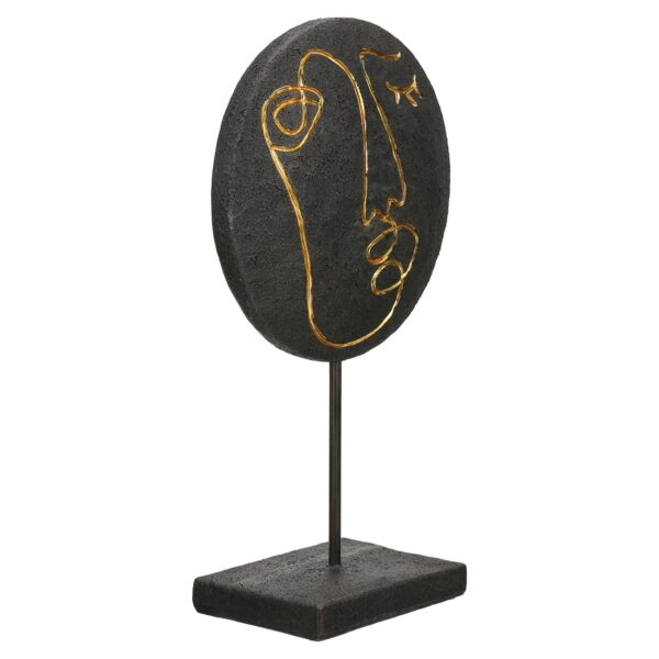 Stand Relief Round "Lice" Face Motif Πολυρεζίνη Μαύρο PU 19.5x10x35cm