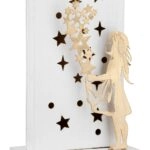 Stand Relief (Led) Rectangular "Sternenmadchen" Αστέρι Pattern Mdf Λευκό PU 10x7x24cm