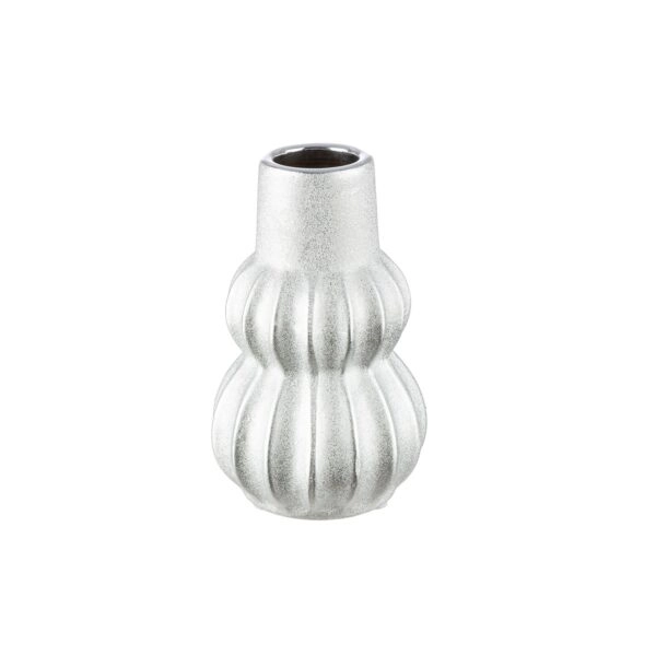 Βάζο Κεραμικό Ασημί χρώμα D10X16Cm D10X16Cm
