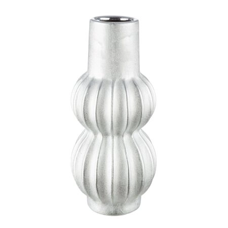 Βάζο Κεραμικό Ασημί Χρώμα D14X30Cm D14X30Cm