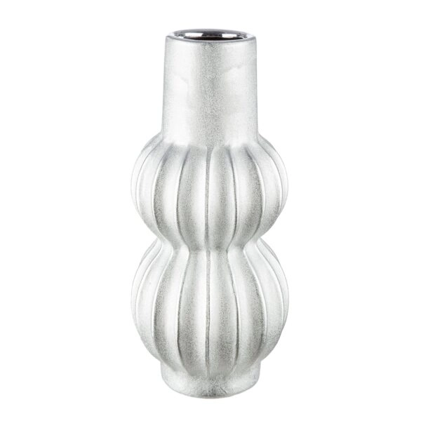 Βάζο Κεραμικό Ασημί Χρώμα D14X30Cm D14X30Cm