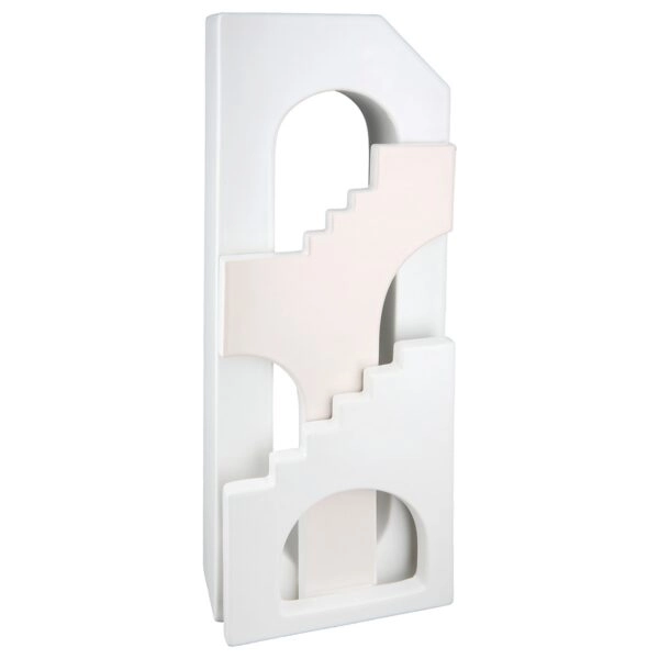 Βάζο Σπίτι "Faccia" Σπίτι Motif Staircase Κεραμικό Λευκό PU 14x8.5x40cm