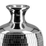 Βάζο γιακά "Disco" Κεραμικό Ασημί D115X24Cm D115X24Cm