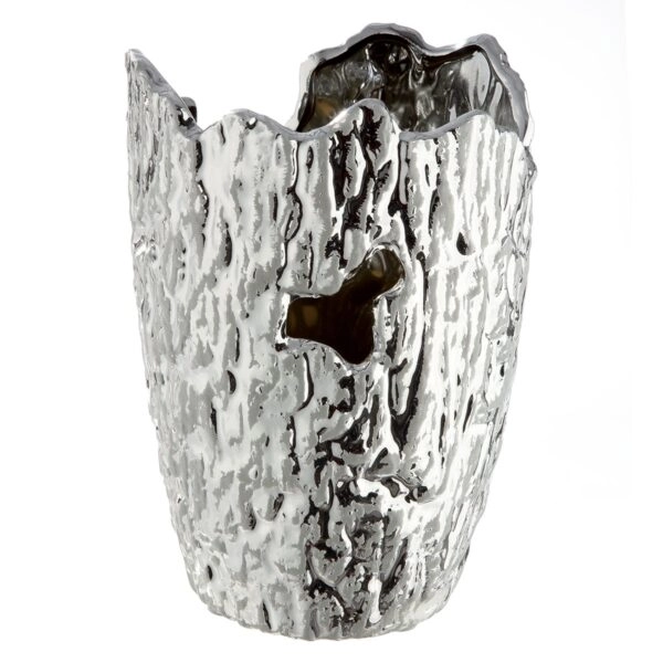 Βάζο Κωνικό Κεραμικό Ασημί Χρώμα D13X19Cm D13X19Cm