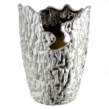 Βάζο Κωνικό Κεραμικό Ασημί Χρώμα D13X19Cm D13X19Cm