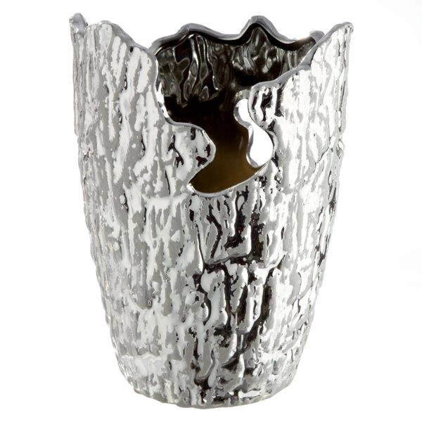 Βάζο Κωνικό Κεραμικό Ασημί Χρώμα D13X19Cm D13X19Cm