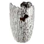 Βάζο Κωνικό Κεραμικό Ασημί Χρώμα D14X22Cm D14X22Cm