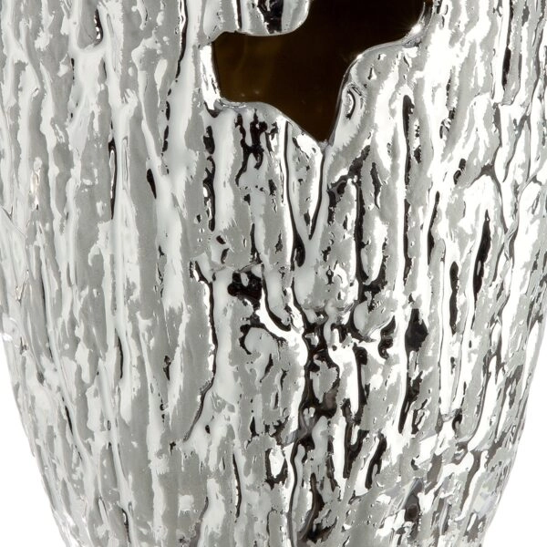 Βάζο Κωνικό Κεραμικό Ασημί Χρώμα D14X22Cm D14X22Cm