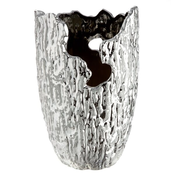 Βάζο Κωνικό Κεραμικό Ασημί Χρώμα D14X22Cm D14X22Cm