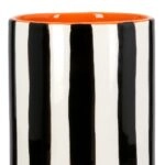 Βάζο Ριγέ Κεραμικό Μαύρο Λευκό D9X17Cm D9X17Cm