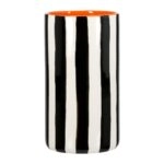 Βάζο Ριγέ Κεραμικό Μαύρο Λευκό D9X17Cm D9X17Cm