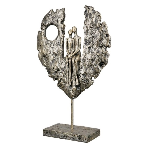 Γλυπτό Καρδιά "Paar Im Herz" Couple Motif Πολυρεζίνη Χρυσό PU 21x8x34cm
